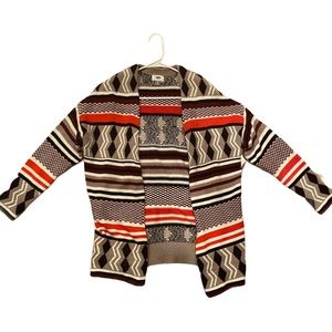 Black red white design Cotton polyester sweater cardigan by old navy